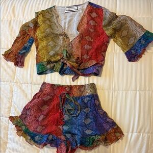 Colorful Sheer Two-Piece Set